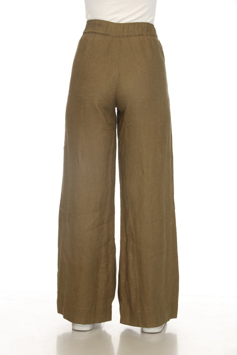 Johnny Was Martini Olive Gloria Wide Leg Pleat Pant J63725-6