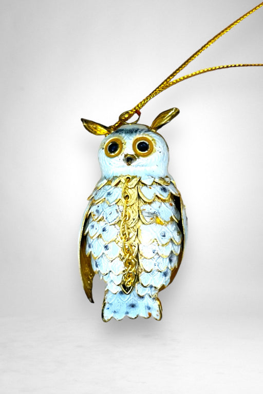 Johnny Was Style H85623 Gold Articulated Owl Cloisonne Ornament Boho Chic