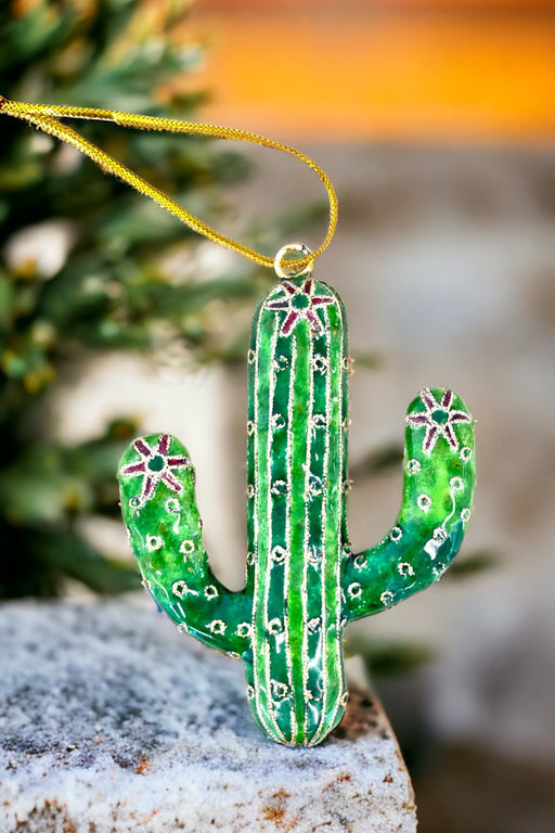 Johnny Was Style H85723 Gold Cactus Cloisonne Ornament Boho Chic
