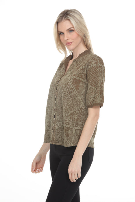 Johnny Was Briallen Embroidered Button Front Shirt C11025-7