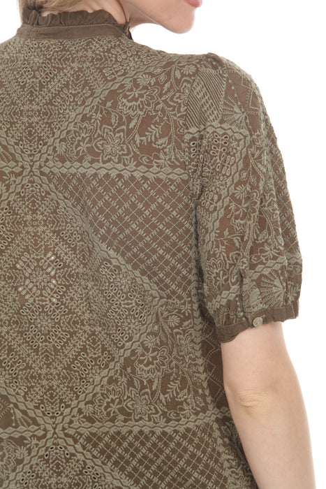 Johnny Was Briallen Embroidered Button Front Shirt C11025-7