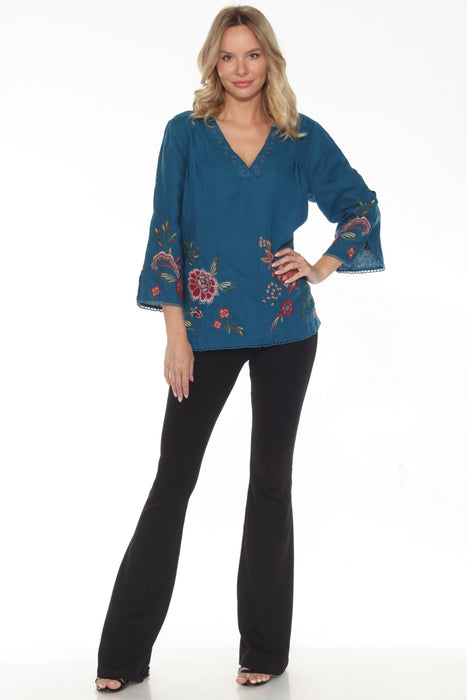 Johnny Was Messine V-Neck Top With Side Slits R16124-8 *