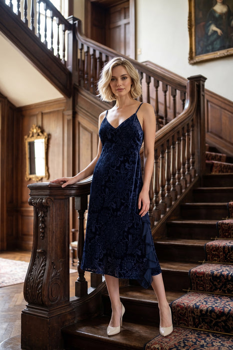 Johnny Was Jade Blue Alixa Cece Ruffle Slip Dress L37124