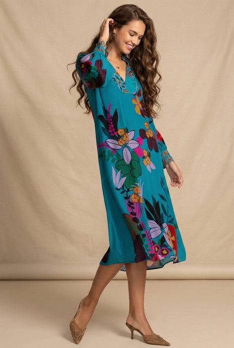 Johnny Was Jade Ascension Luna Handkerchief Midi Dress L32425-8