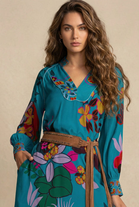 Johnny Was Jade Ascension Luna Handkerchief Midi Dress L32425-8