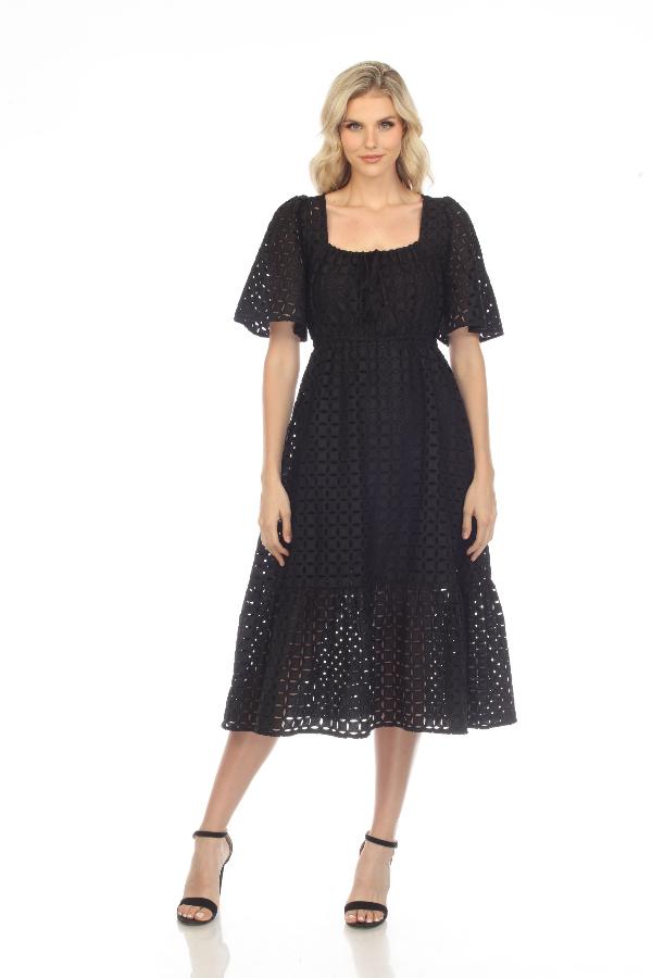 Jade Black Misty Eyelet Midi Dress | Johnny Was AfterRetail Jade Black Misty Eyelet Midi Dress | Johnny Was AfterRetail