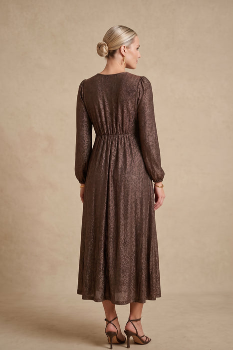 Johnny Was Jade Bronze Metallic Farrah Rogue Maxi Dress L39125-O