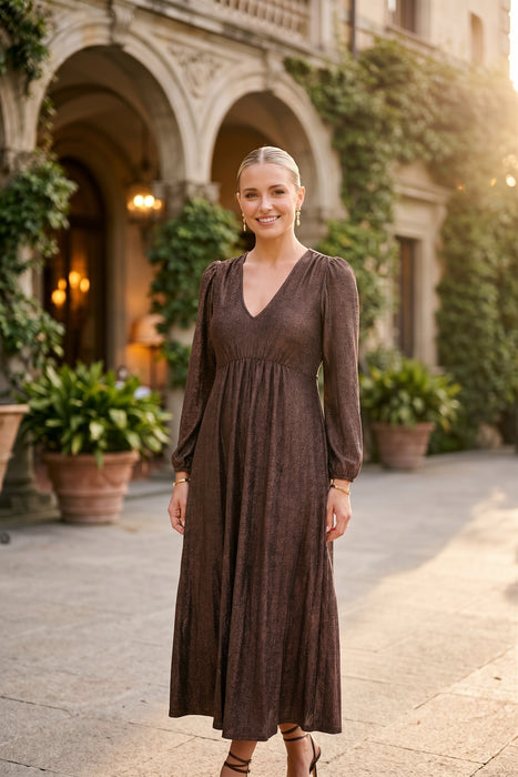 Johnny Was Jade Bronze Metallic Farrah Rogue Maxi Dress L39125-O