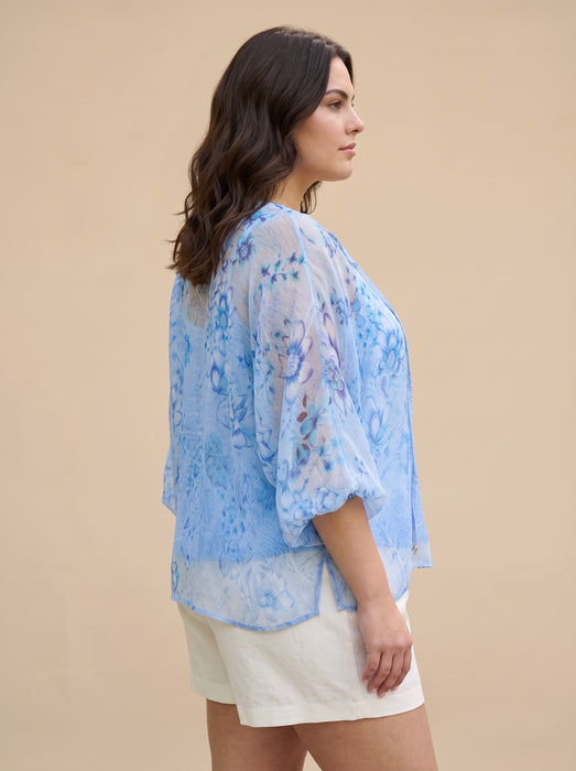 Johnny Was Jade Casablanca Paradisa Harlyn Button Down Blouse Plus Size L10326