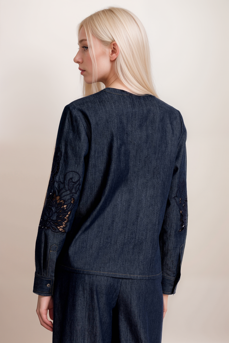 Johnny Was Jade Dark Blue Cecila Denim Blouse L13525-2