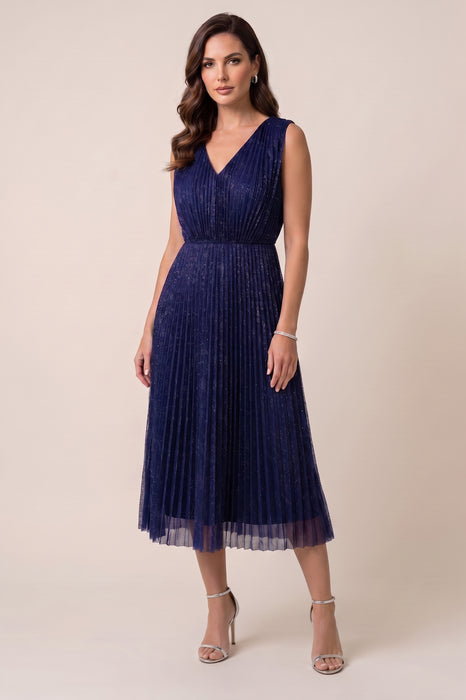 Johnny Was Jade Blue Clario Pleated Midi Dress L33724-9