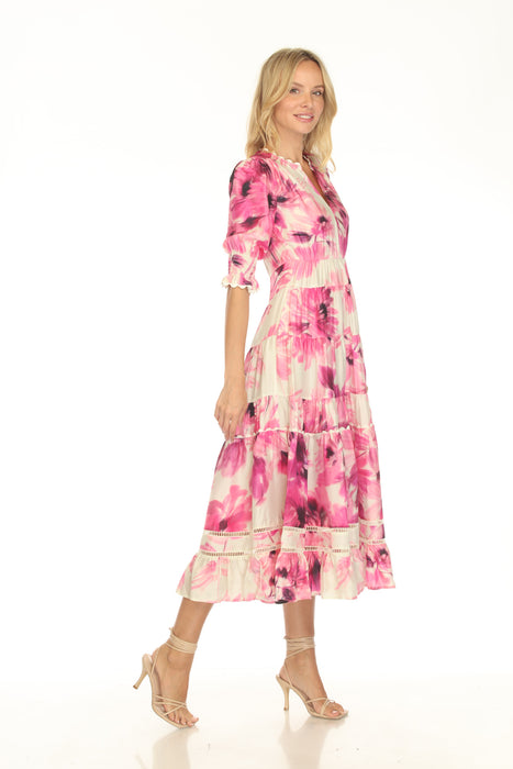 Johnny Was Jade Daphne Floral Tea Length Dress L38525-1