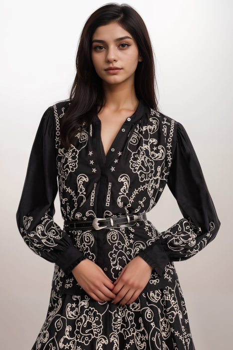 Johnny Was Jade Black Daydreamer Kivi Blouse L16525-1