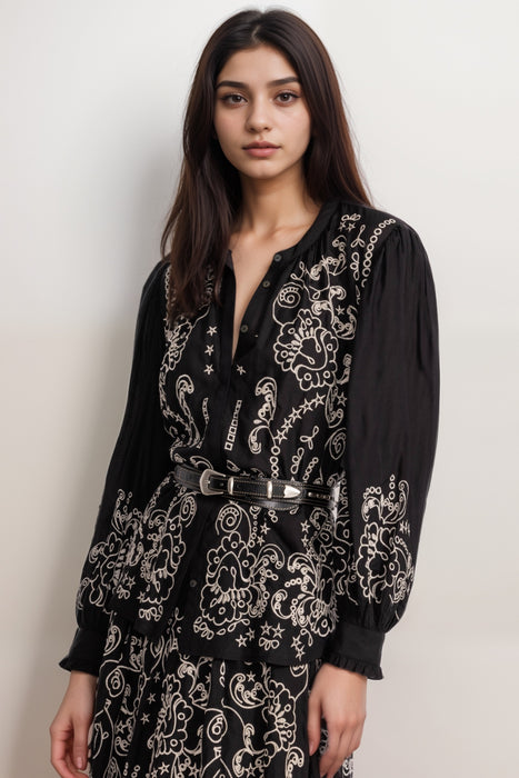 Johnny Was Jade Black Daydreamer Kivi Blouse L16525-1