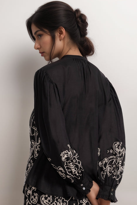 Johnny Was Jade Black Daydreamer Kivi Blouse L16525-1