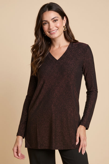 Johnny Was Jade Demi Metallic Long Sleeve V-Neck Tunic L25125-9