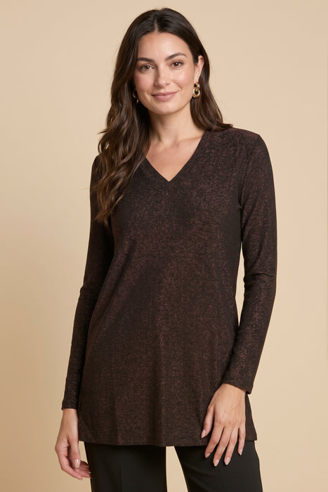 Johnny Was Jade Demi Metallic Long Sleeve V-Neck Tunic L25125-9