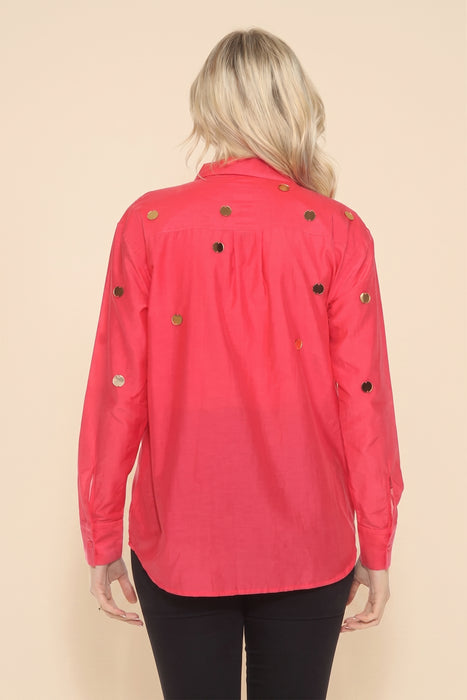 Johnny Was Jade Pink Destinee Mirror Shirt L13924-9