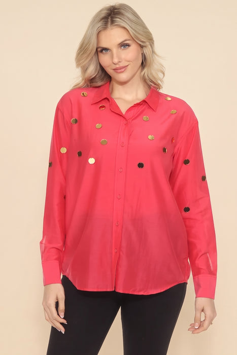 Johnny Was Jade Pink Destinee Mirror Shirt L13924-9