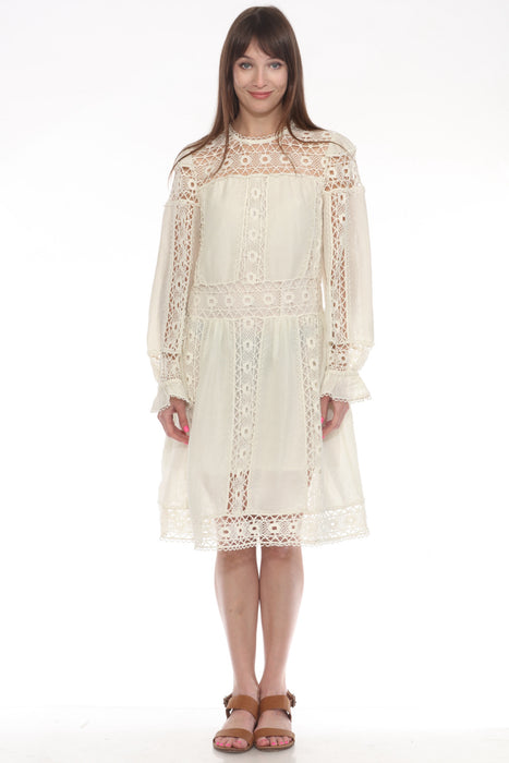 johnny was white dress Women's Mitska Lace Mini Dress L30224