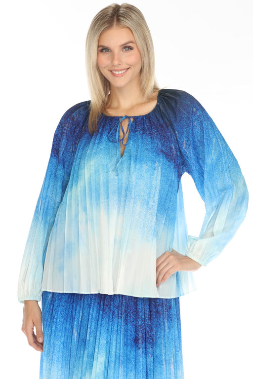 Johnny Was Jade Style L14424-E Ombre Evelina Pleated Blouse