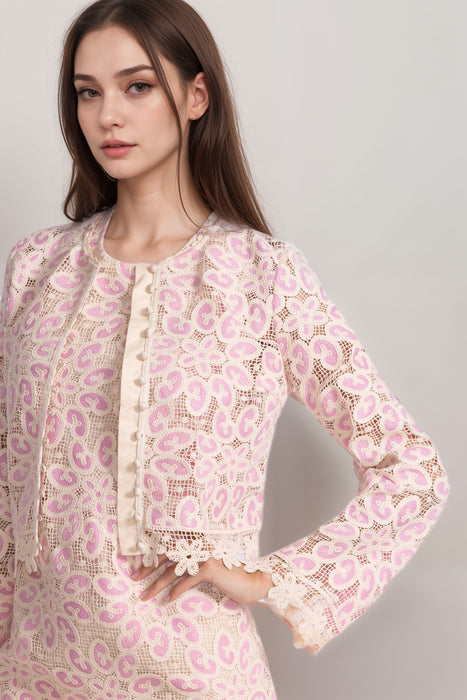 Johnny Was Jade Pink Genovia Cropped Jacket L49425-3