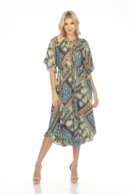 Johnny Was Love Style L32822 Jules Floral Paisley Midi Dress Boho Chic