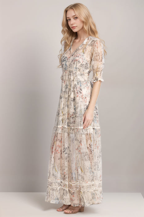 Johnny Was Jade Julia Tiered Silk Maxi Dress L39025-3