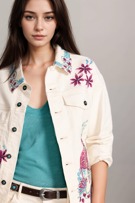 Johnny Was Jade Leilana Classic Denim Jacket L40225-2