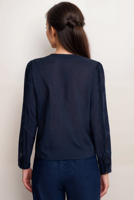 Johnny Was Jade Blue Makaylin Button Up Blouse L18524-E