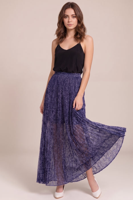 Johnny Was Jade Blue Montee Pleated Maxi Skirt L79724-9