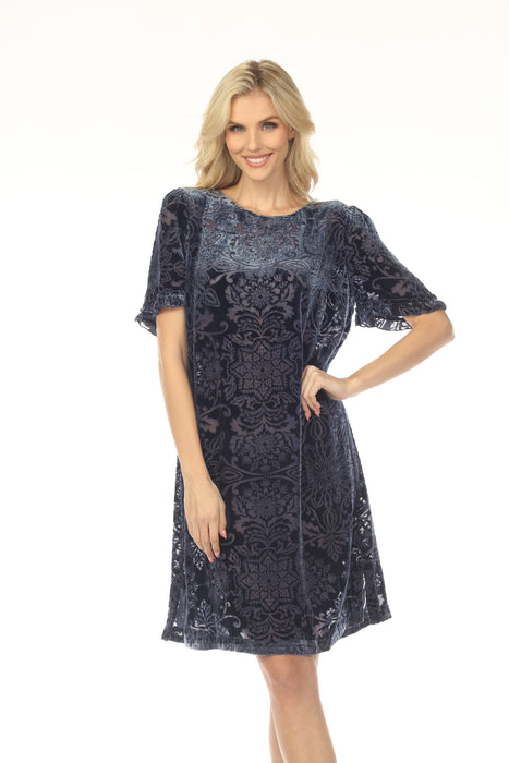 Johnny Was Jade Navy Odella Mini Slip Dress L35824-9S