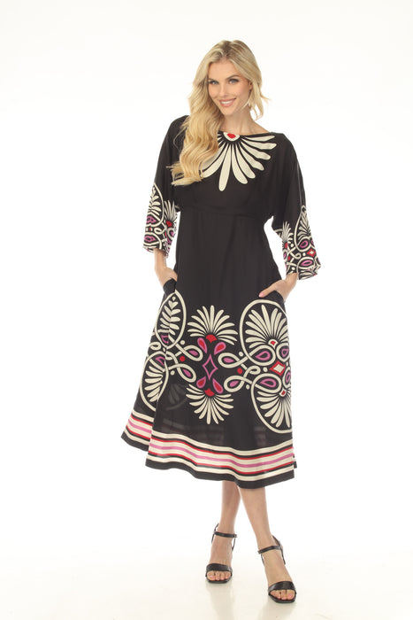 Johnny Was Jade Black Seraphina Midi Dress L38125-1