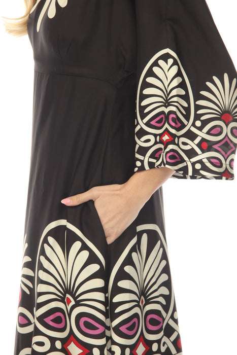 Johnny Was Jade Black Seraphina Midi Dress L38125-1