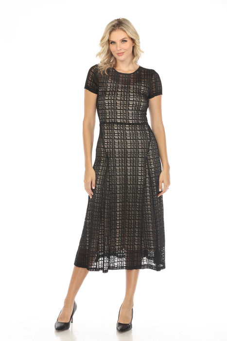 Solia Paneled Mesh Midi Dress Solia Paneled Mesh Midi Dress