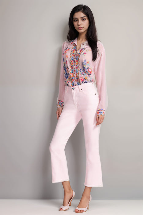 Johnny Was Jade Pink The Cropped Baby Boot Jean L60025-3