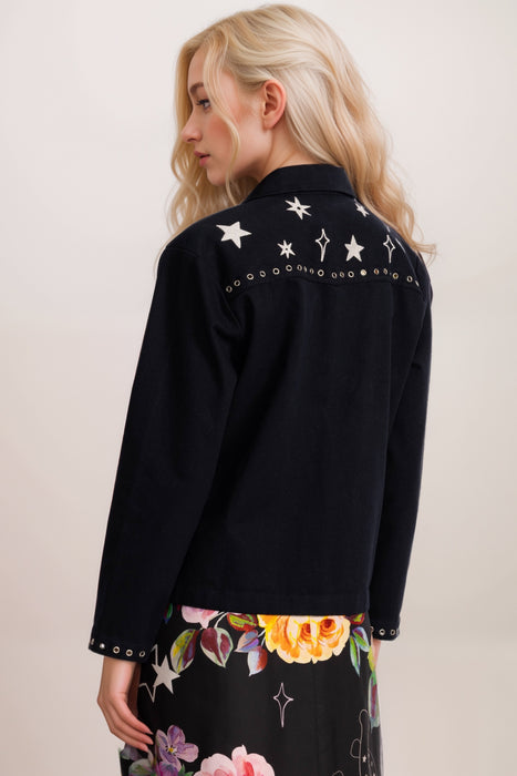 Johnny Was Jade Black Tory Embroidered Jacket L46025-1