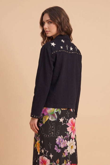Johnny Was Jade Black Tory Embroidered Jacket L46025-1