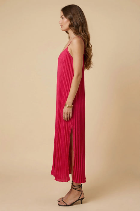 Johnny Was Jade Pink Tye Pleated Maxi Dress L38724