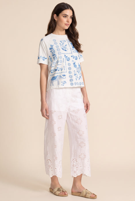 Johnny Was Jade White Dolores Wide Leg Pant L60125-5