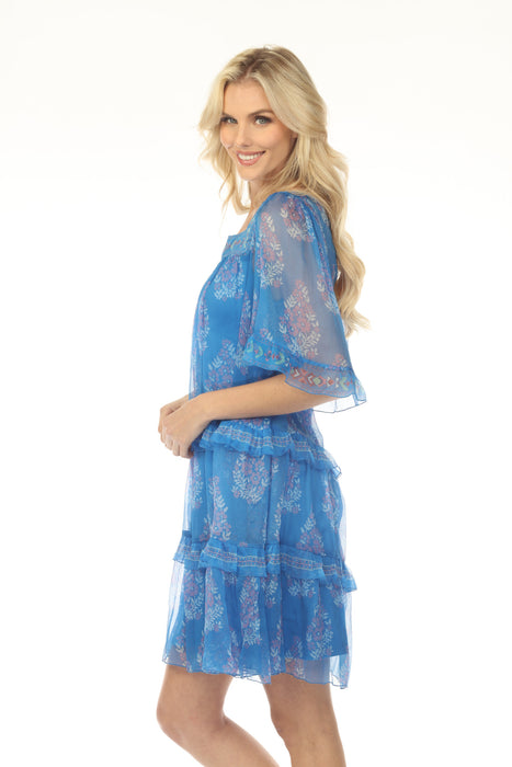 Johnny Was Jade Blue Wrenn Mini Dress L38725-2