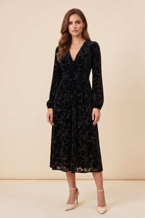 Johnny Was Jade Black Wynnter Midi Dress L30324-O