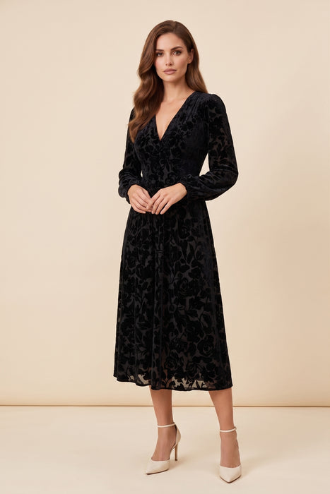 Johnny Was Jade Black Wynnter Midi Dress L30324-O