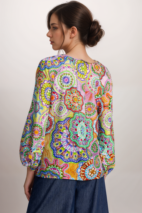 Johnny Was Jannika Button Front Silk Shirt C14525B2