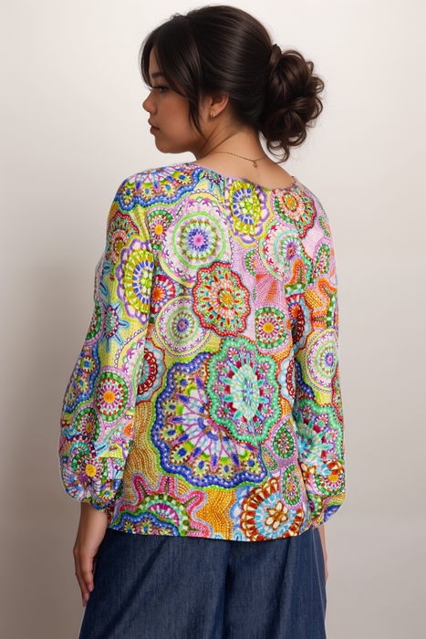 Johnny Was Jannika Button Front Silk Shirt C14525B2 Plus Size