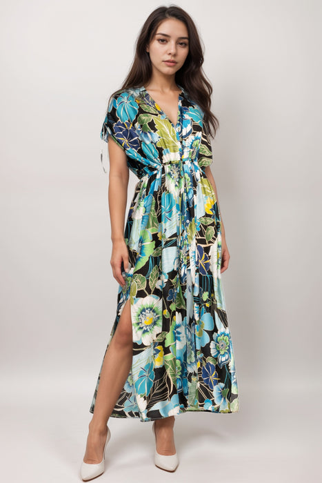 Johnny Was Style CSW5124-H Women's Jenn Floral Drawcord Kaftan Cover Up Dress