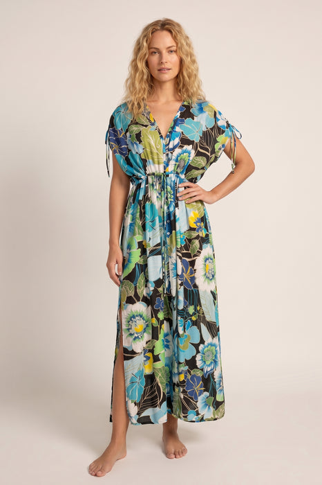 Johnny Was Jenn Drawcord Kaftan Cover Up Dress CSW5124-H *