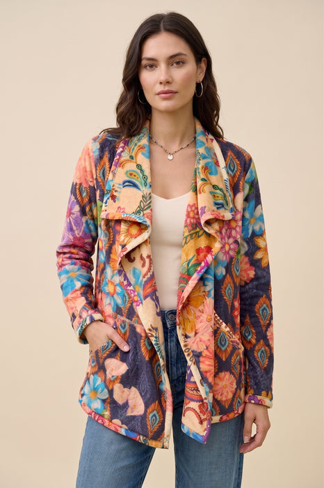 Johnny Was Joan Wrap Binded Sherpa Reversible Jacket C45326-1