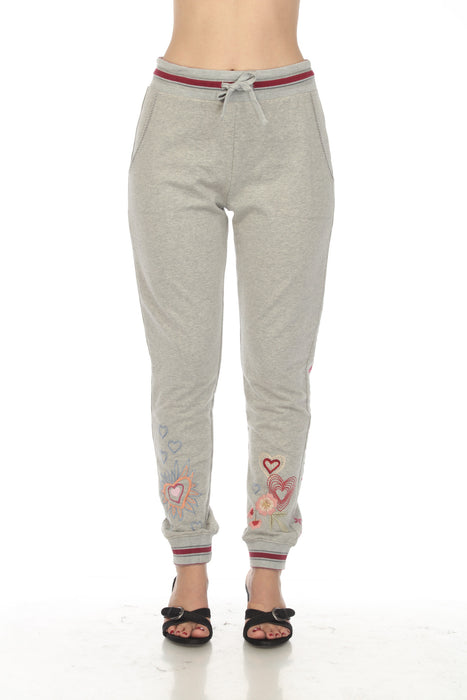Johnny Was Style R60322-D Joie French Terry Embroidered Jogger Pants Boho Chic