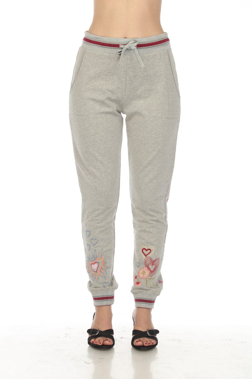 Johnny Was Style R60322-D Joie French Terry Embroidered Jogger Pants Boho Chic